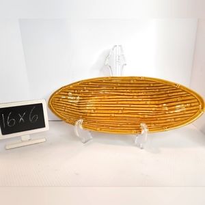 Monterey Collection Home Studio‎ bamboo pattern oval platter 16x6 flawless